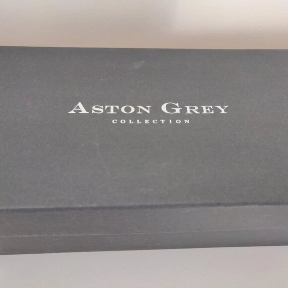 🔥ASTON GREY COLLECTION Men's 11.5 BLACK Wingtip Dress Shoes + Original Box - Picture 8 of 8